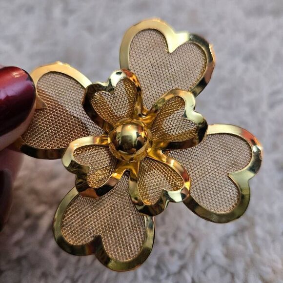 Vintage 4 Leaf Clover Gold Pin Brooch - Picture 6 of 7